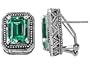 3.00 cttw 925 Bali Style Created Emerald Cut Emerald Earrings in 925 Sterling Silver