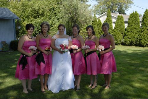 Bridesmaid Dress with Black Sash 