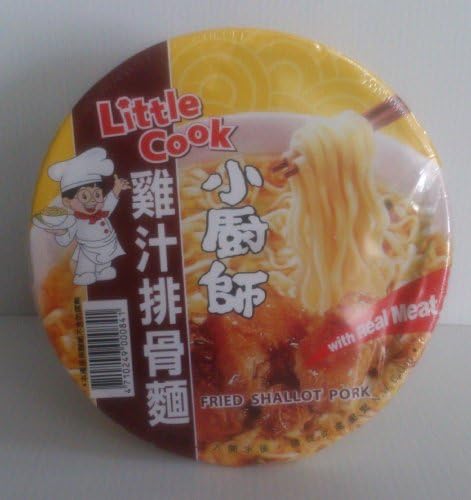 Little Cook Noodle Soup Bowl Fried Shallot Pork Flavor with Real Meat 170 Grams (Pack of 2)