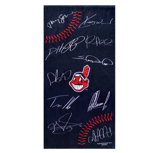Forever Collectibles MLB Cleveland Indians 30X60 Printed Signature Ball Towel