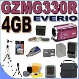 JVC Everio GZ-MG330 30GB Hard Drive HDD 35x Optical Zoom Digital Camcorder (Red) BigVALUEInc Accessory Saver 4GB BNV808 Battery/Rapid Charger Filter Kit Bundle + MORE