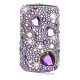 Hard Snap on case With PURPLE HEART Bling Bling Full Diamonds Desing Facepl ....