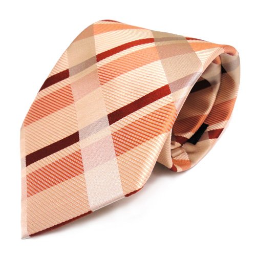 feine Designer Seidenkrawatte in beige orange 