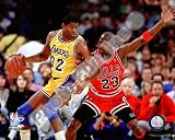 Michael Jordan & Magic Johnson 1990 Action - Chicago Bulls NBA 8x10 Photo