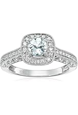 14k White Gold Aquamarine and Diamond Ring (1/4 cttw, H-I Color, I2-I3 Clarity)