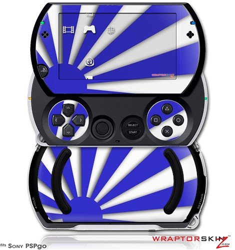 51JoqWTyNgL PSPgo Skin and Screen Protector Kit   Rising Sun Japanese Flag Blue fits Sony PSP go