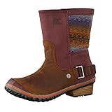 Sorel Women's SlimShortie Boot Madder Brown/Bonfire, 9.5