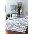 4518 Gray Moroccan Trellis 7'10x10'6 Area Rug Carpet Large New