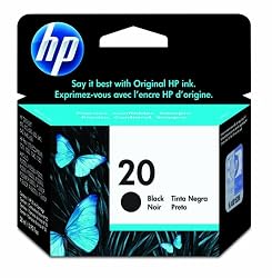 HP 20 Black Ink Cartridge in Retail Packaging