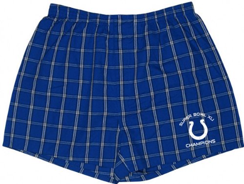 Buy Indianapolis Colts Super Bowl XLI Champions Plaid Woven Boxers