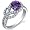 Gracefully Exquisite 0.75 Carats Amethyst Ring in Sterling Silver Rhodium Finish Size 7