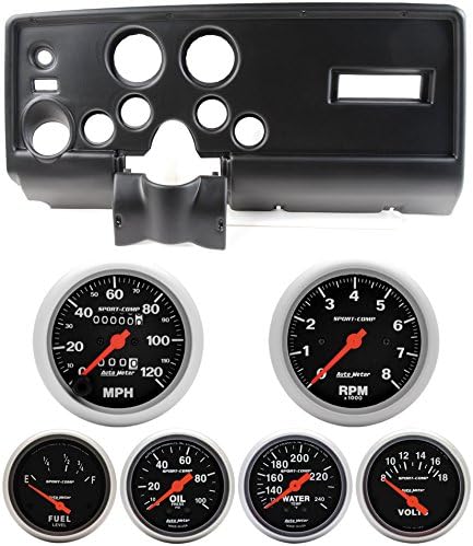 Classic Dash 410690111 Pontiac Firebird Black Dash Carrier Panel w/ AM Sport Comp Mechanical Gauges