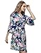 Skyfitting Women's Floral Cotton Kimono Robe, Short Length Bridesmaid Robes