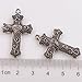 25pcs Charms Vintage Silver Cross Carved Heart Alloy Findings 32x22x3mm
