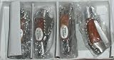  : MINATURE WOOD HANDLE KNIVES SET OF 4 KEYCHAIN
