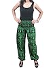 Mogul Harem Pants Boho Hippie Green Om Printed Bellydance Romper Trousers