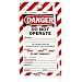 Brady Two-Part Perforated "Danger" Tag, Plastic, 7-1/2" Height, 4" Width