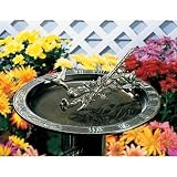 Whitehall Verdigris Hummingbird Sundial Birdbath - 00568