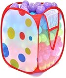 300 Non-Toxic Crush Proof Play Balls w/ Polka Dot Hamper: 10 Colors 5.5 cm