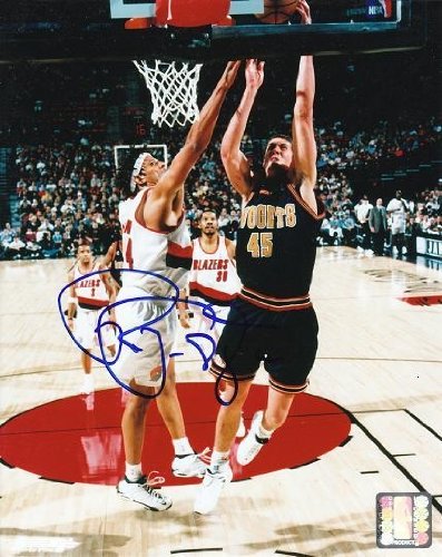 Autographed/Hand Signed 8x10 Photo Raef Lafrentz Denver Nuggets