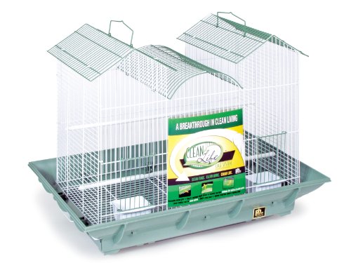 Prevue Pet Products Clean Life Triple Roof Cage, Green and White