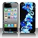 Premium - Apple iPhone 4 Blue Flower Cover - Faceplate - Case - Snap On - Perfect Fit Guaranteed