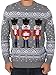 Tipsy Elves Men's Ugly Christmas Sweater - The Nut Cracker Funny Sweater Grey