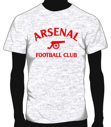 Arsenal Soccer Tee, Adult Medium - Ash Grey
