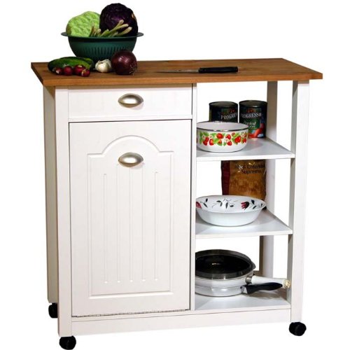 Portable Kitchen Island Unit with Shelving