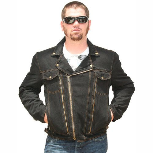 mens denim moto jacket