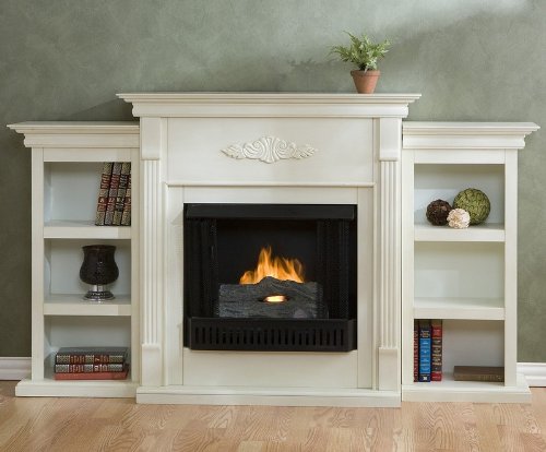51JpKdpruSL Thompson Gel Fireplace with Bookcases   Antique White
