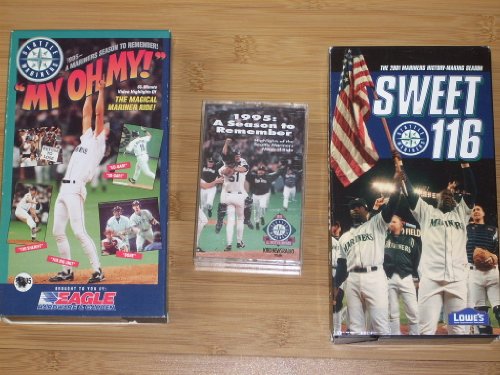 Collection of (3) SEATTLE MARINER Baseball Videos & Audio by KIRO - Two VHS Videocassettes: 1995 MY OH MY, 2001 SWEET 116 and one rare Audiocassette 1995: A Season to Remember with Rick Rizzs and Dave Niehaus (72 minutes!) - Save on shipping!
