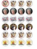 Royal Mix - Prince William & Kate Middleton Royal Wedding Celebration Wafer Fairy/Cup Cake Toppers - 24 Sheet - Ideal for Street Parties!