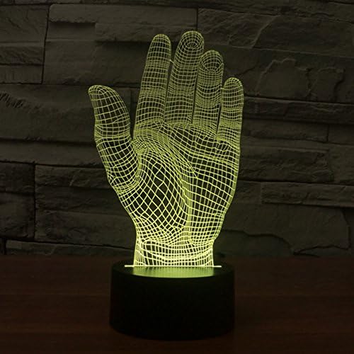 NIEBC RGB 3D 7-Color Gradual Changing LED Touch Switch Visualization Illusion Atmosphere Light Desklamp Nightlight (Palm)