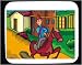 Decorated Mouse Pad with man, tree, dwelling, Sweden, mansion, Europe, horse, landscape, equine, animal, riding, house, villa