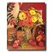 Apples Basket Flowers Kitchen Contemporary Picture Art Print