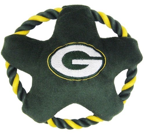 Detail image DoggieNation GBP-30321 One Size Green Bay Packers Rope Disk Dog Toy