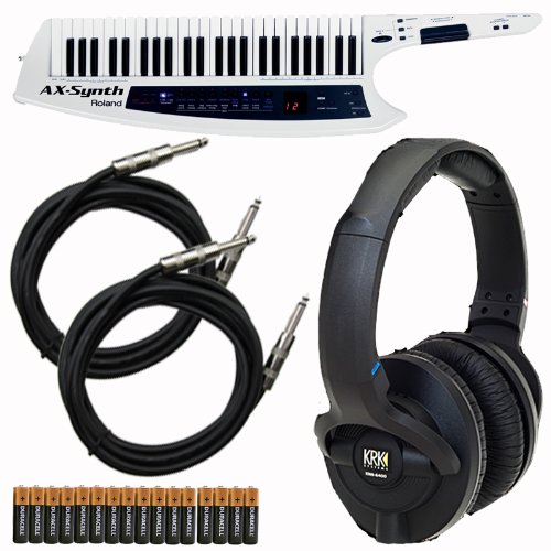 Roland Ax Synth 49Key Keytar Synthesizer Keyboard with AudioTechnica ATHM30 Headphones, (2