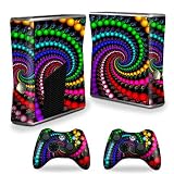 Protective Vinyl Skin Decal Cover for Microsoft Xbox 360 S Slim + 2 Controller Skins Skins Trippy Spiral