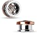 BodyJ4You Screw Fit Plugs Stainless Steel Tribal Lotus 4G-16mm (2 Pieces)