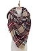 Women Plaid Blanket Winter Scarf Warm Cozy Tartan Wrap Oversized Shawl Cape