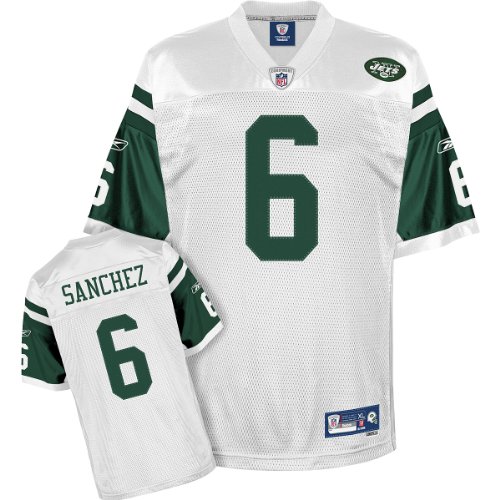 Reebok New York Jets Mark Sanchez Premier White Jersey Large