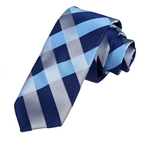 DAE7C07-09 Handmade Design Woven Microfiber Checkered Skinny Tie By Dan Smith