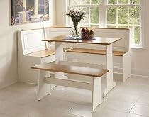 Hot Sale Corner Nook Set in White & Natural Finish
