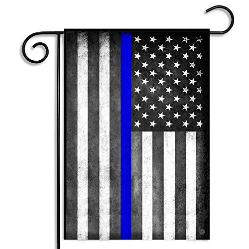 Thin Blue Line American Flag Garden Flag