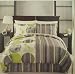 Elan Lime Green & Gray Contemporary 8 Piece Reversible Bed Ensemble - QUEEN