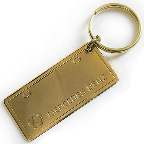 Mercedes Benz Logo Metal Keychain - Gold Color