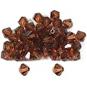 40 BICONE 4mm Swarovski SMOKED TOPAZ 5301 Crystal Beads.