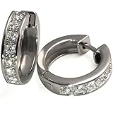 Produkt-Bild: goldmaid Silber Klapp Creolen 14 Zirkonia in Kanalfassung, Me 0447S
