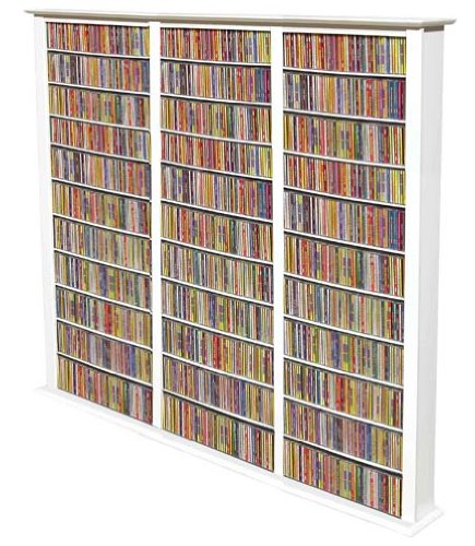 Spartak Bookcase Media Tower - Tall Triple 2413WHITE (White) (76"H x 76"W x 9.5"D)